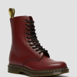 Dr. Martens 1490 Smooth Cherry Red Dr. Marten 10 Eye Boots