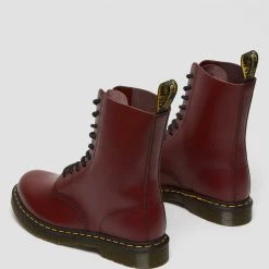 Dr. Martens 1490 Smooth Cherry Red Dr. Marten 10 Eye Boots