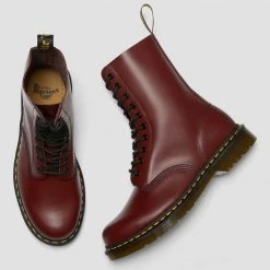 Dr. Martens 1490 Smooth Cherry Red Dr. Marten 10 Eye Boots