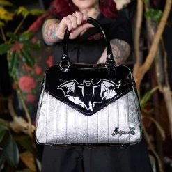 Sourpuss Accessories Nokturnal Bat Silver Bowler