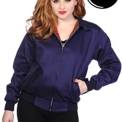 Banned Apparel Dark Blue Harrington Jacket UNISEX