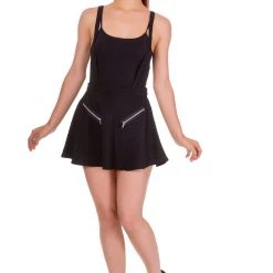Banned Apparel Gals Highlife Pinafore Suspender Skirt Black