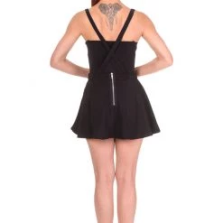 Banned Apparel Gals Highlife Pinafore Suspender Skirt Black