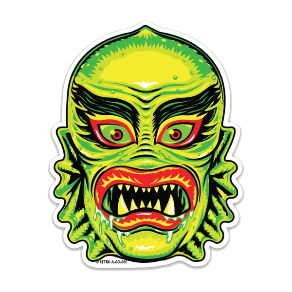 Retro-A-Go-Go Fish Face Creature Sticker Stickers 3 Retro-A-Go-Go Fish Face Creature Sticker Stickers