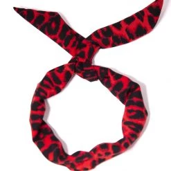 DeadRockers Gals Red Leopard Hair Wire Wrap