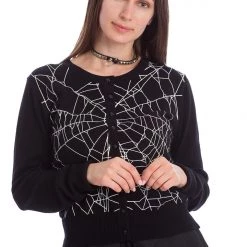 Banned Apparel Black Widow Spiderweb Cardigan Gals