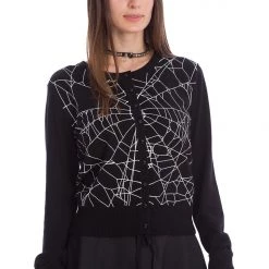 Banned Apparel Black Widow Spiderweb Cardigan Gals 8 Banned Apparel Black Widow Spiderweb Cardigan Gals