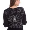 Banned Apparel Black Widow Spiderweb Cardigan Gals