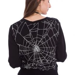 Banned Apparel Black Widow Spiderweb Cardigan Gals
