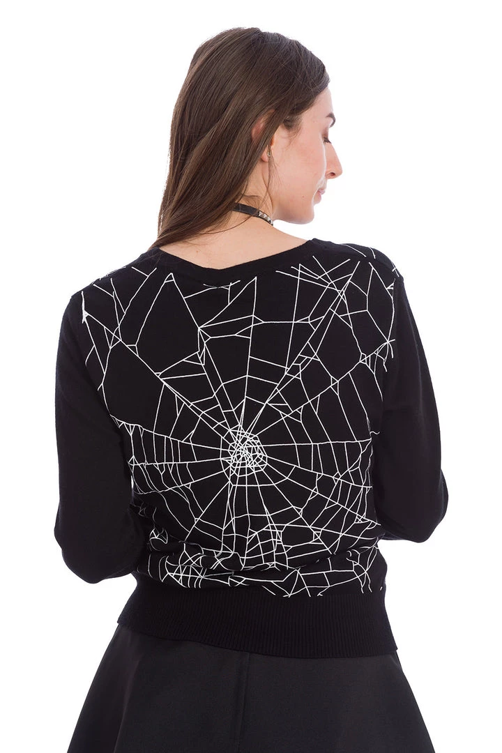 Banned Apparel Black Widow Spiderweb Cardigan Gals 3 Banned Apparel Black Widow Spiderweb Cardigan Gals