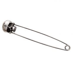 Banned Apparel Safety Pin Skull Pin
