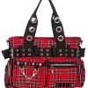 Banned Apparel Camdyn Red Tartan Handbag Gals