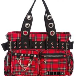Banned Apparel Camdyn Red Tartan Handbag Gals