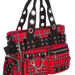 Banned Apparel Camdyn Red Tartan Handbag Gals