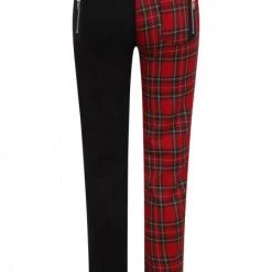Banned Apparel Split Leg Plaid / Black Pants Gals