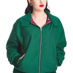 Banned Apparel Green Harrington Jacket UNISEX