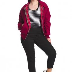 Banned Apparel Burgundy Harrington Jacket UNISEX