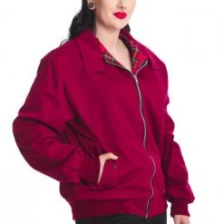 Banned Apparel Burgundy Harrington Jacket UNISEX