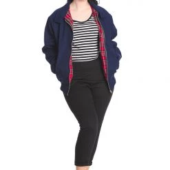 Banned Apparel Dark Blue Harrington Jacket UNISEX