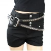 Funk Plus Double Strapped Pyramid Stud Leather Belt