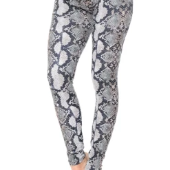 DeadRockers Brushed Light Gray Python Snakeskin Leggings