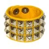 Funk Plus Accessories 3 Row Yellow Canvas Pyramid Stud Wristband