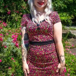 Sourpuss Hot Pink Leopard Print Beki Dress Gals