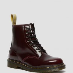 Dr. Martens 1460 Vegan Cherry Red Oxford Rub Off Dr. Marten 8 Eye Boots Guys