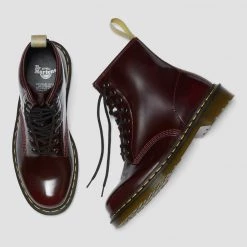 Dr. Martens 1460 Vegan Cherry Red Oxford Rub Off Dr. Marten 8 Eye Boots Guys