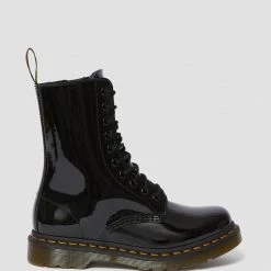 Dr. Martens 1490 Shiny Black Patent Lamper Boots Gals 16 Dr. Martens 1490 Shiny Black Patent Lamper Boots Gals