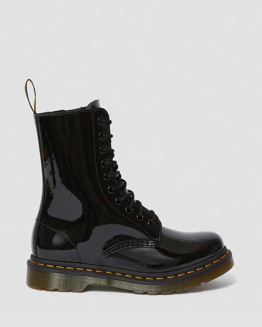 Dr. Martens 1490 Shiny Black Patent Lamper Boots Gals 8 Dr. Martens 1490 Shiny Black Patent Lamper Boots Gals