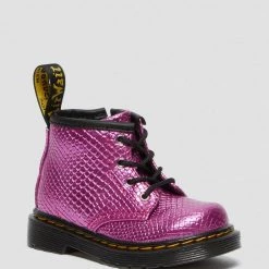 Dr. Martens 1460 Infant Reptile Embossed Pink Baby Boots