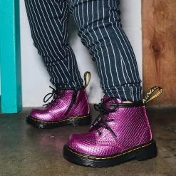 Dr. Martens 1460 Infant Reptile Embossed Pink Baby Boots