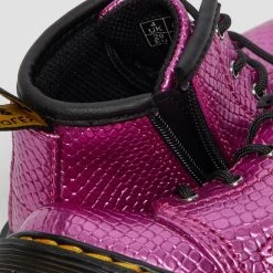 Dr. Martens 1460 Infant Reptile Embossed Pink Baby Boots