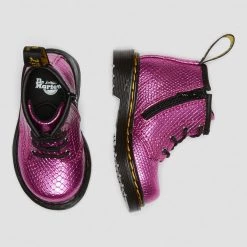 Dr. Martens 1460 Infant Reptile Embossed Pink Baby Boots