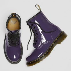Dr. Martens Gals 1460 Shiny Black Currant Patent Lamper Boots