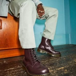 Dr. Martens 1460 Burgundy Smooth Dr. Marten 8 Eye Boots Guys