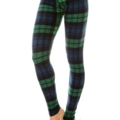 DeadRockers Gals Modish Plaid High Waisted Leggings