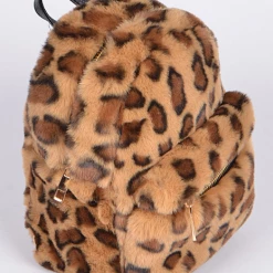 DeadRockers Gals All The Fun Fuzzy Leopard Back Pack