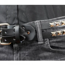 Funk Plus Double Strapped Pyramid Stud Leather Belt