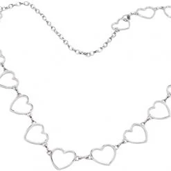 Other Gals Silver Heart Chain Link Waist Belt