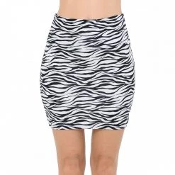 DeadRockers Zebra Stretch Mini Skirt