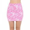 DeadRockers Gals Hot Pink Zebra Stretch Mini Skirt