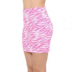DeadRockers Gals Hot Pink Zebra Stretch Mini Skirt