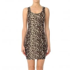 DeadRockers Leopard Racer Back Bodycon Dress Gals