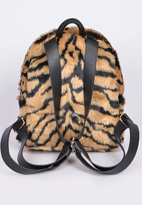 DeadRockers Gals Fuzzy Tiger Print Mini Back Pack 7 DeadRockers Gals Fuzzy Tiger Print Mini Back Pack