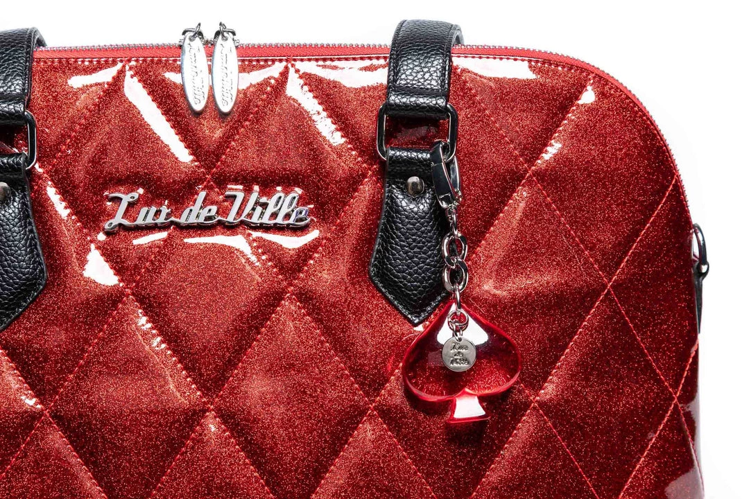 Lux De Ville Accessories Trixie Tote Black & Red Rum Sparkle 5 Lux De Ville Accessories Trixie Tote Black & Red Rum Sparkle