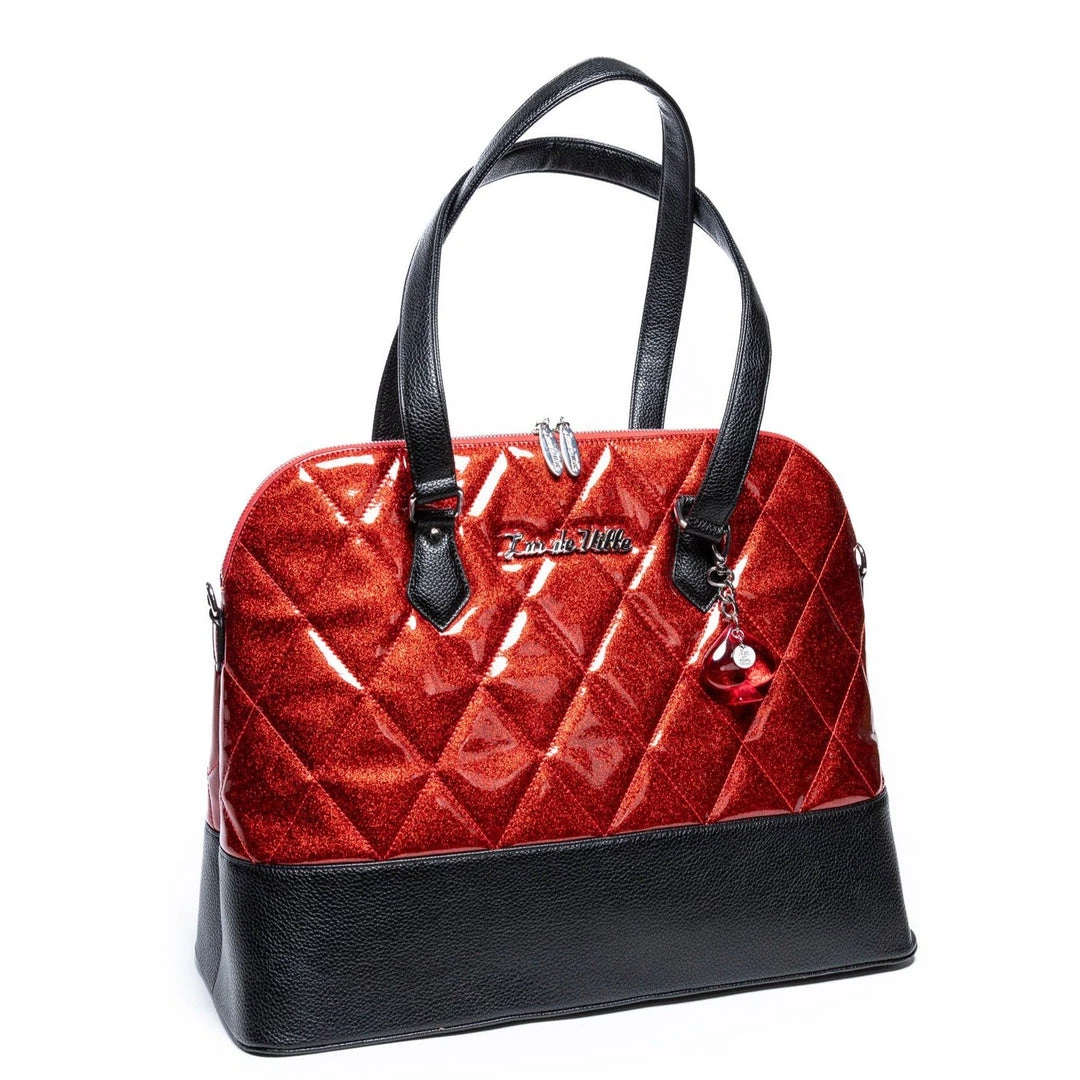 Lux De Ville Accessories Trixie Tote Black & Red Rum Sparkle 3 Lux De Ville Accessories Trixie Tote Black & Red Rum Sparkle