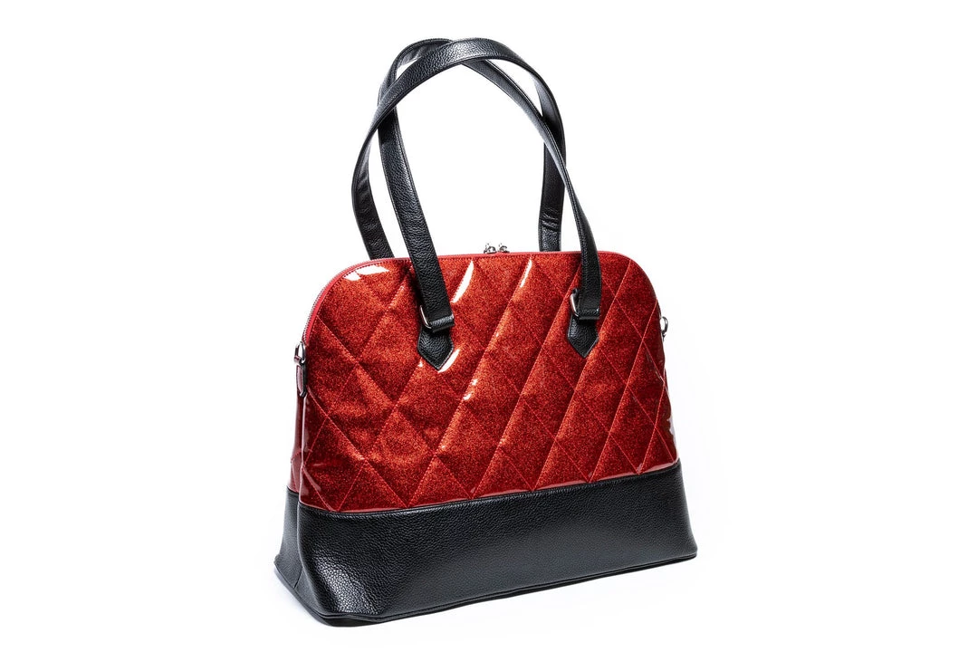 Lux De Ville Accessories Trixie Tote Black & Red Rum Sparkle 4 Lux De Ville Accessories Trixie Tote Black & Red Rum Sparkle