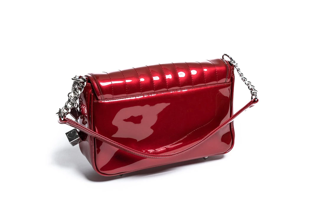 Lux De Ville Accessories Mini Gambler Tote Shiny Red 4 Lux De Ville Accessories Mini Gambler Tote Shiny Red